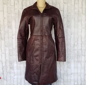 Armani Jeans Leather coat Size 8